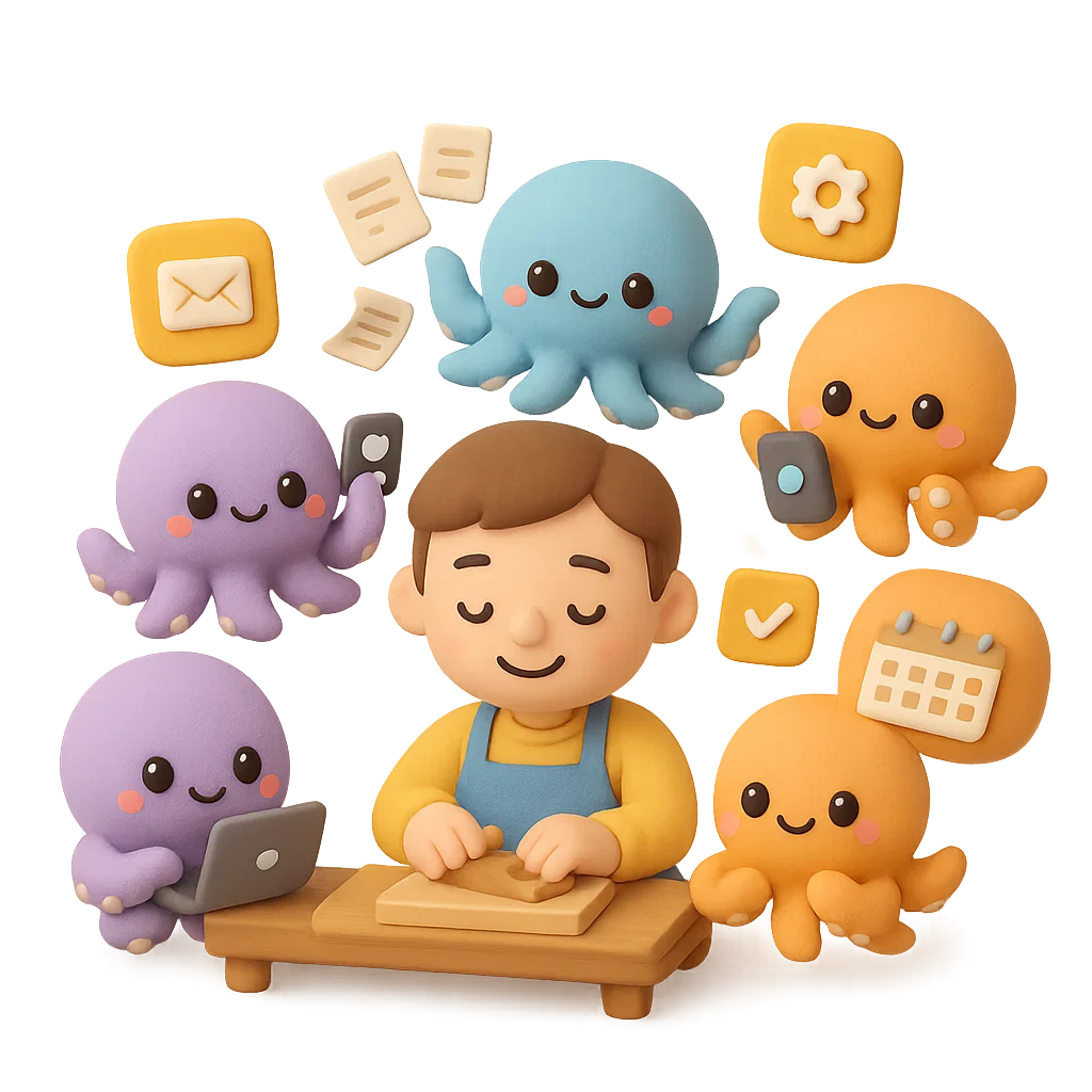 Automatisation PME par OctoMate â illustration immersive